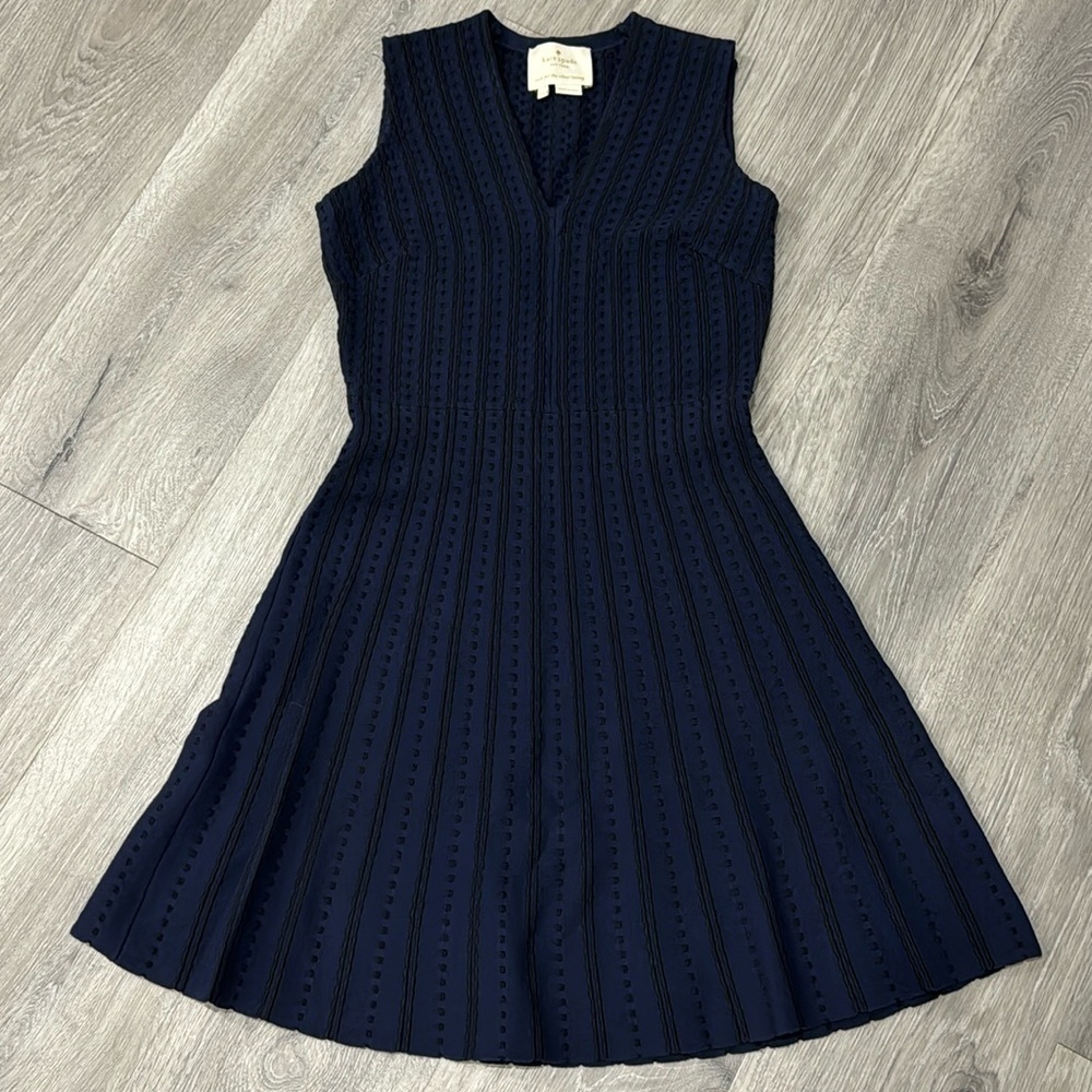 Kate Spade Navy Blue Women’s Sleeveless V-Neck Sweater Dress Size XXS